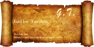 Galle Tardos névjegykártya